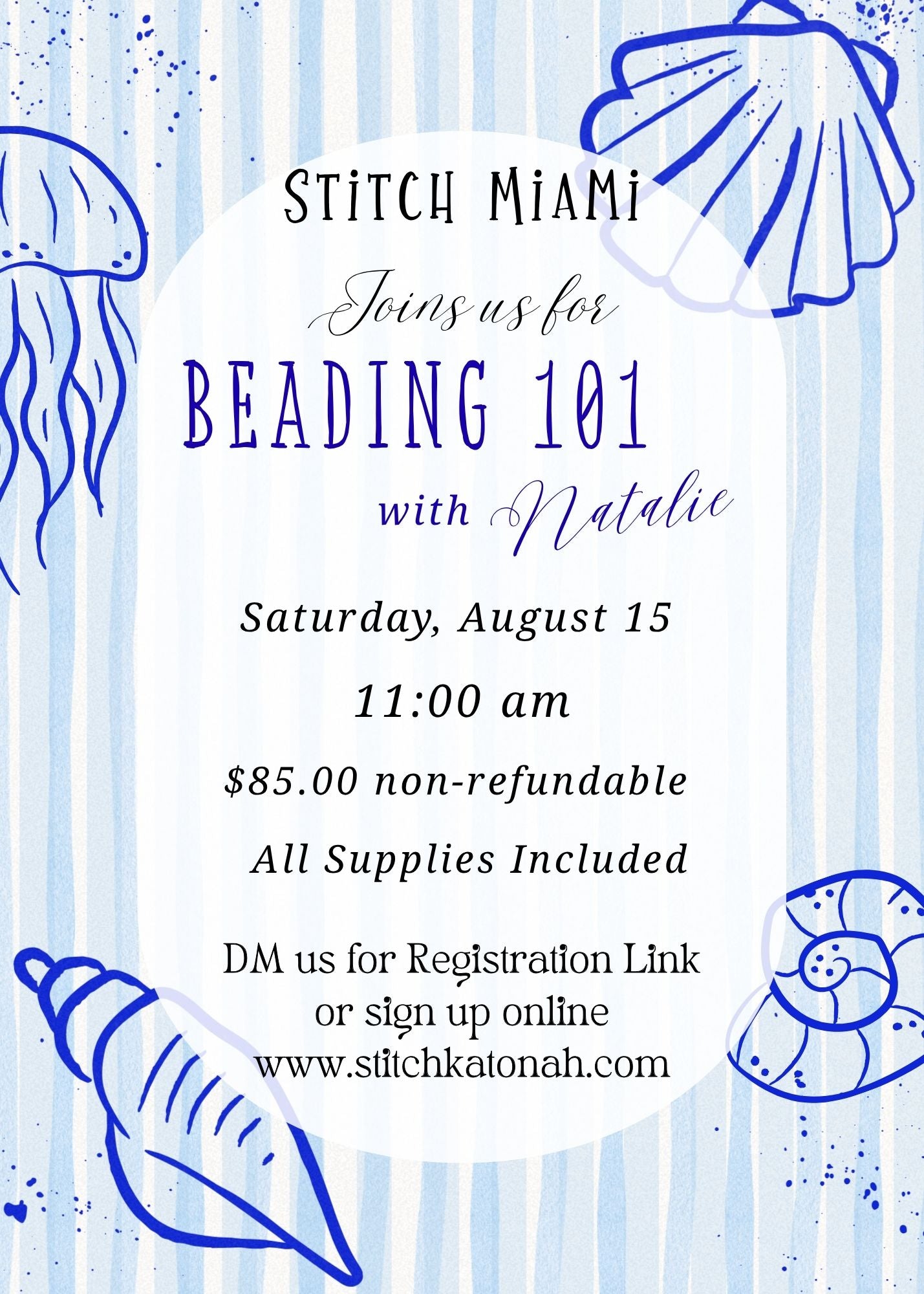 Beading Class: August 15 (Miami, FL)