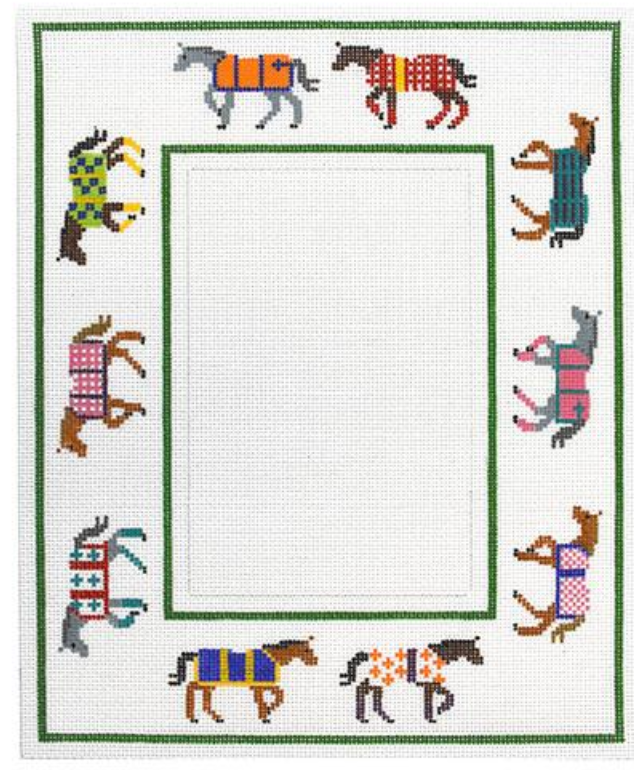 Horse with Blankets-Picture Frame