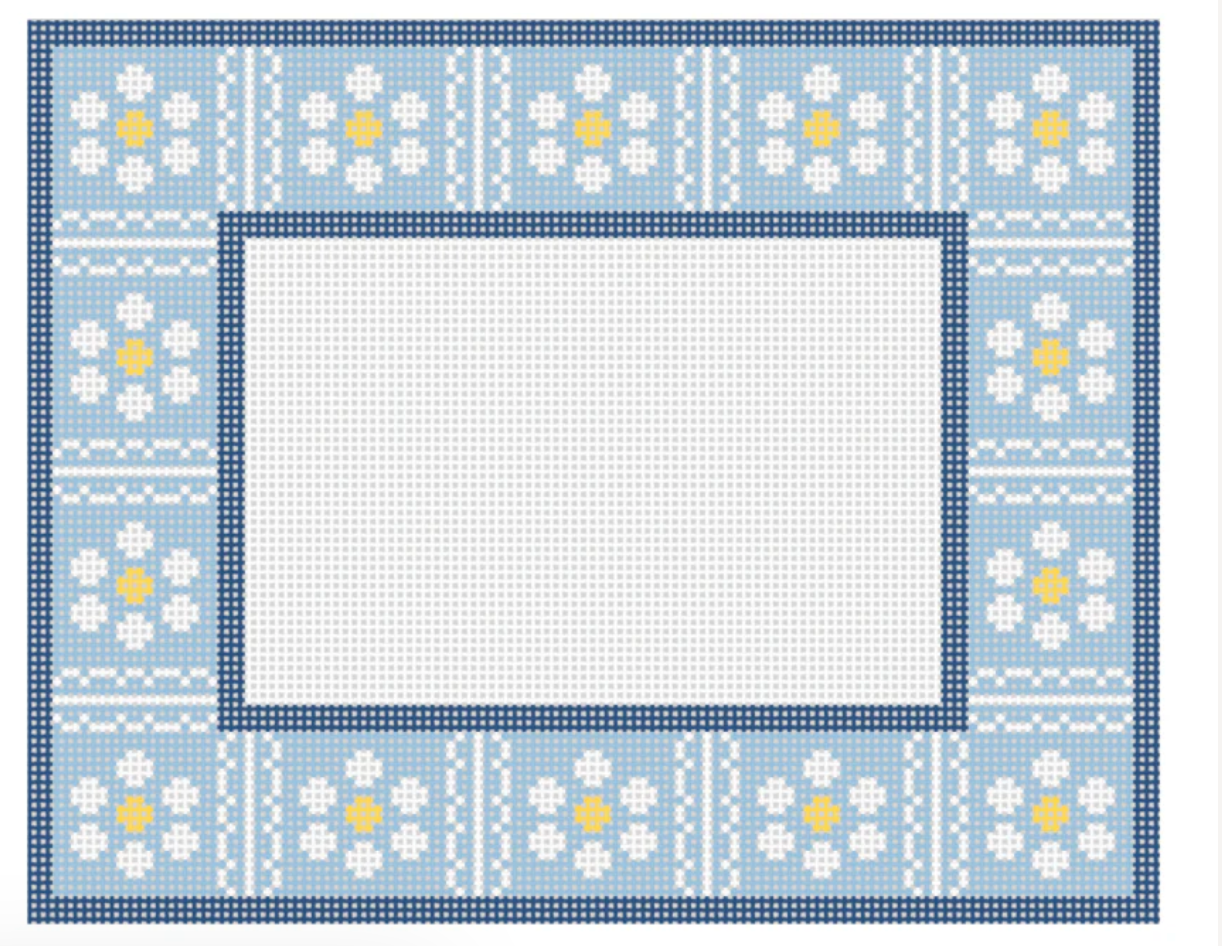 Scallop Daisy Frame Blue