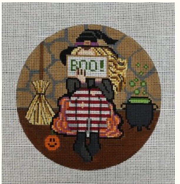 Halloween Boo Stitching Round