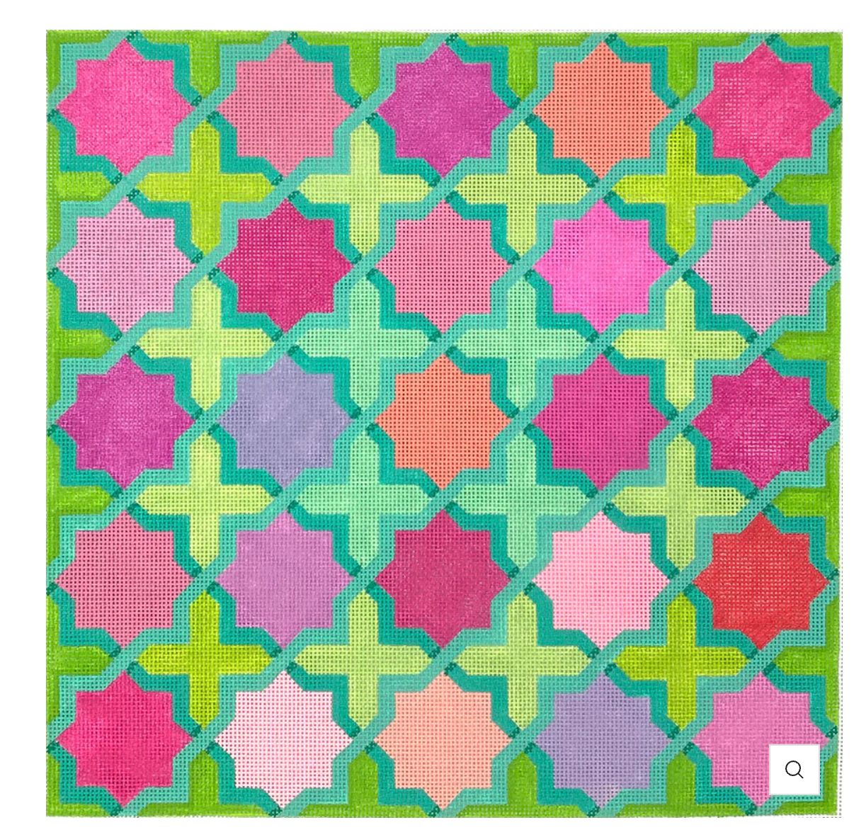 Moroccan Tiles - Crosses and Stars in Bright Pastels