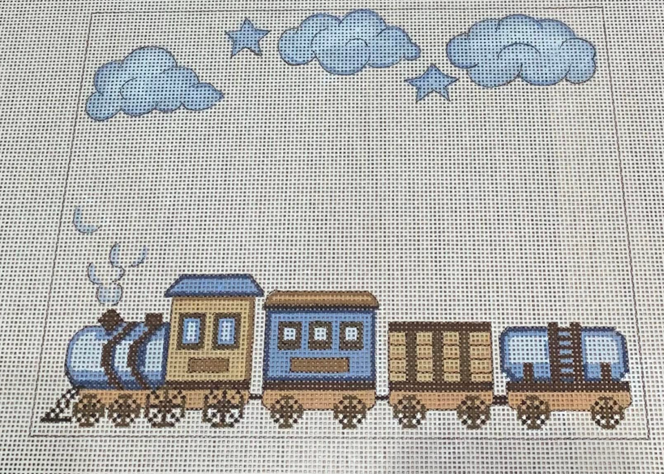 Blue and Brown Train Announcement