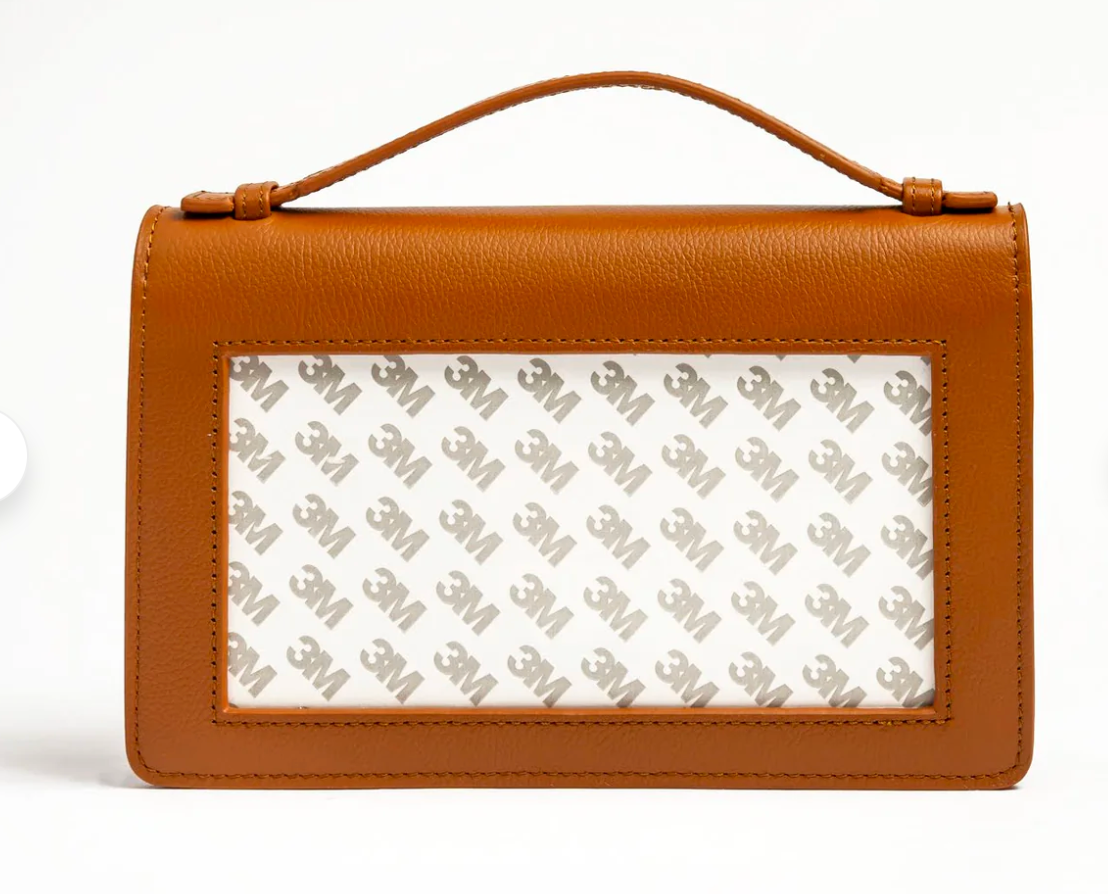 The Everyday Clutch-Cognac with Brown Chain