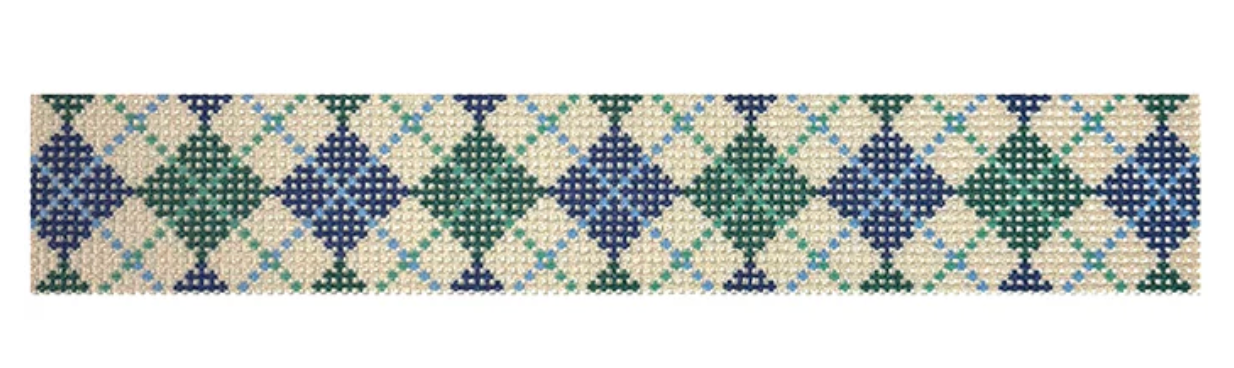 Blue Argyle Key Fob