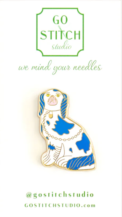 Blue Staffordshire Dog Needle Minder