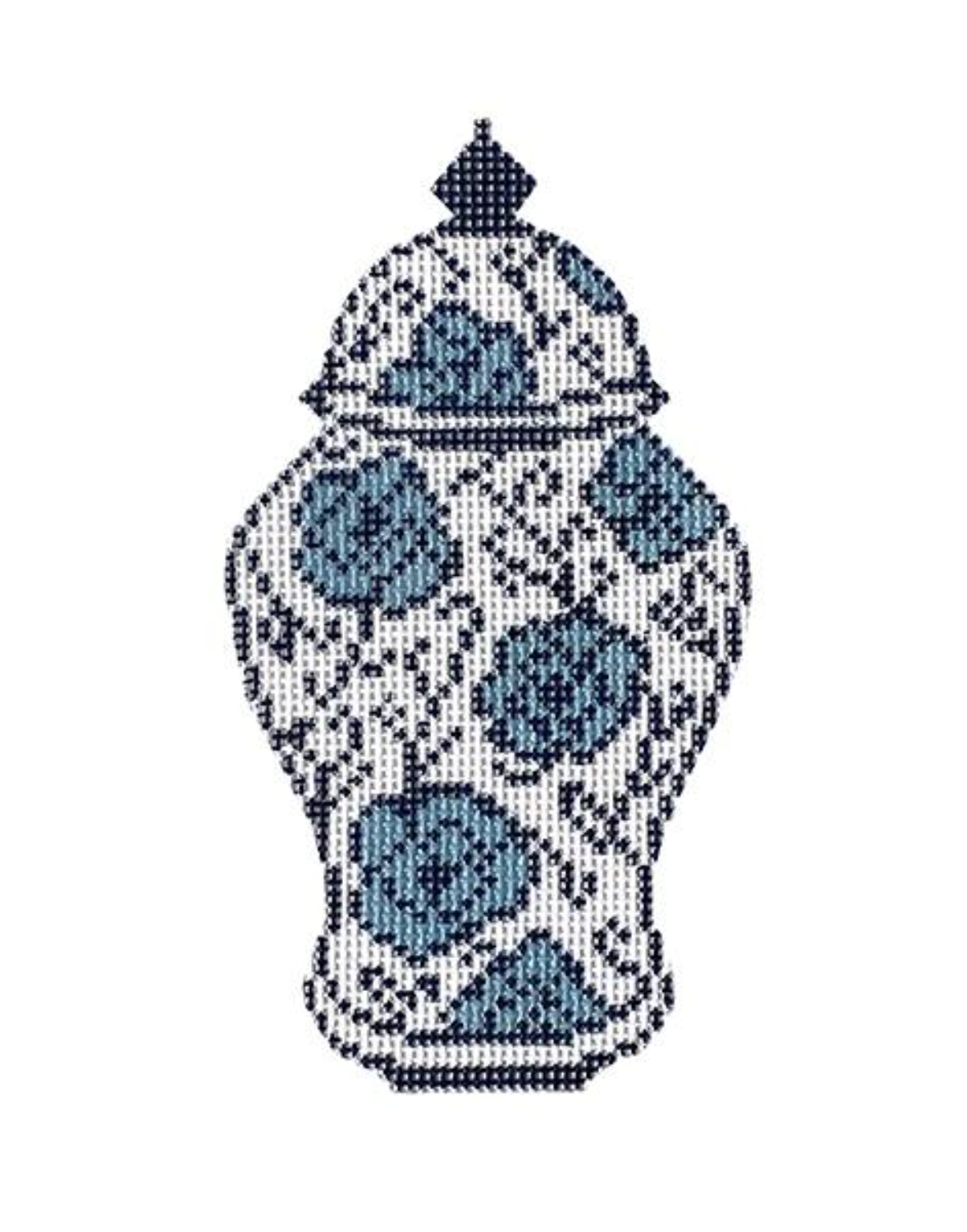 Blue Floral Ginger Jar