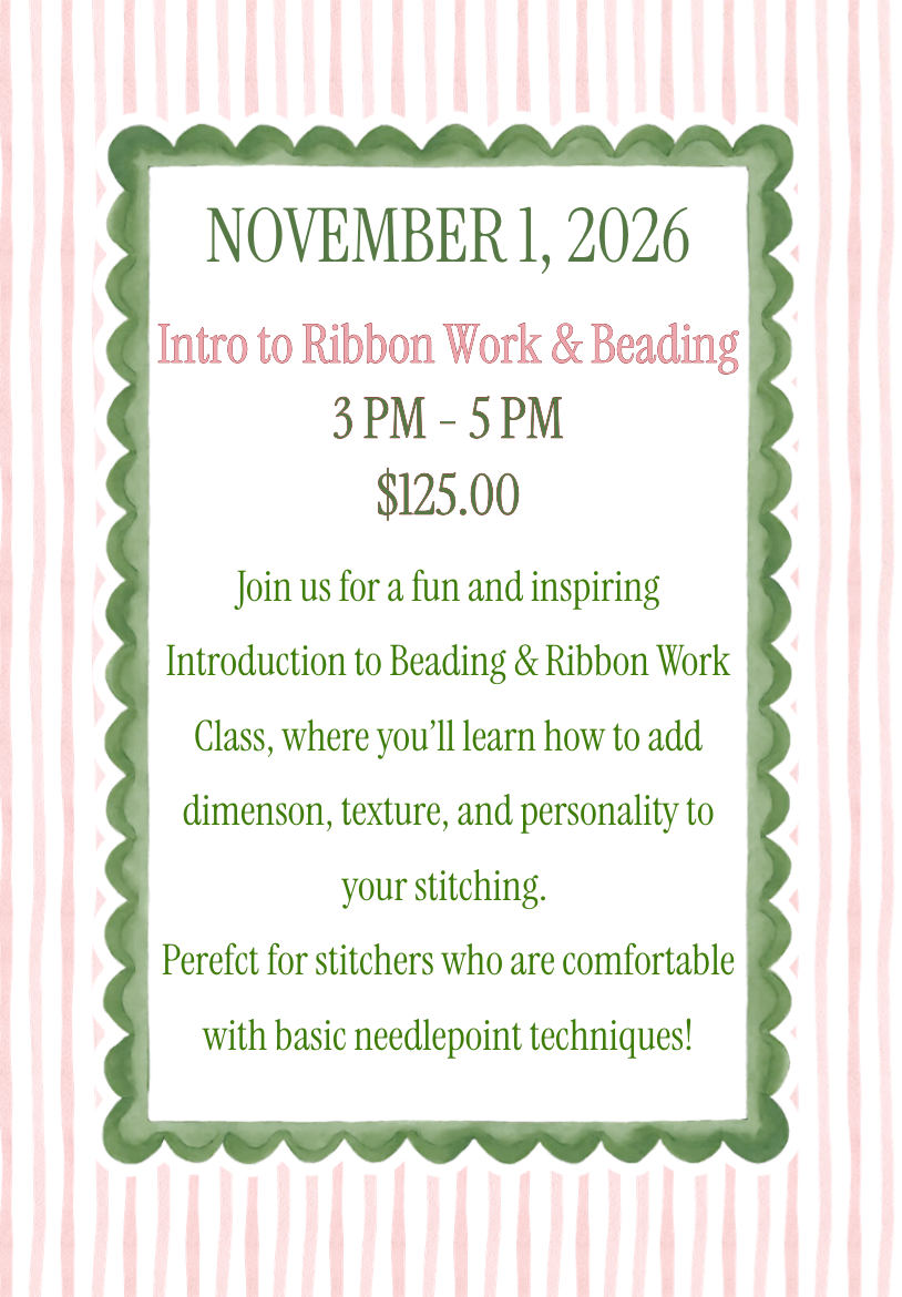 Intro to Ribbon Work & Beading- 11/1/26 (Katonah, NY)