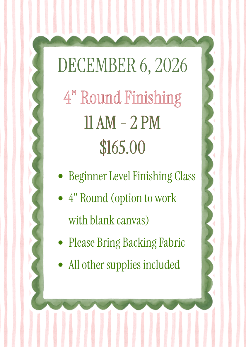4" Round Finishing Class- 12/6/26 (Katonah, NY)