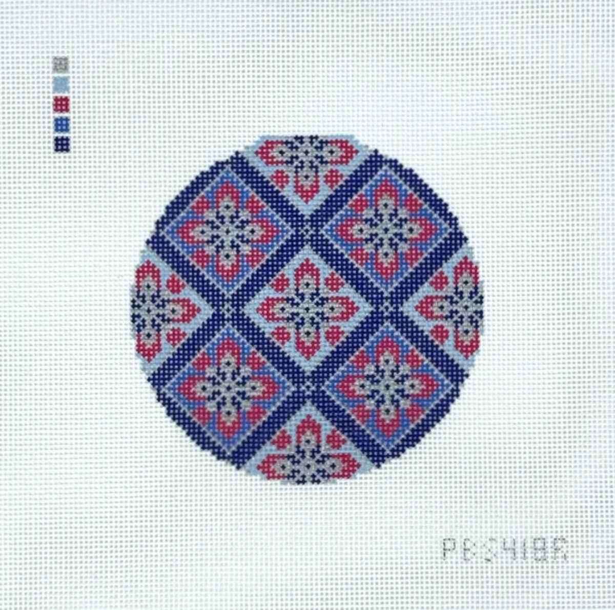 Round Pink and Blue Snowflake