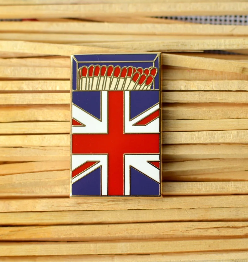 British Flag Red & Blue Matchbox Needle Minder