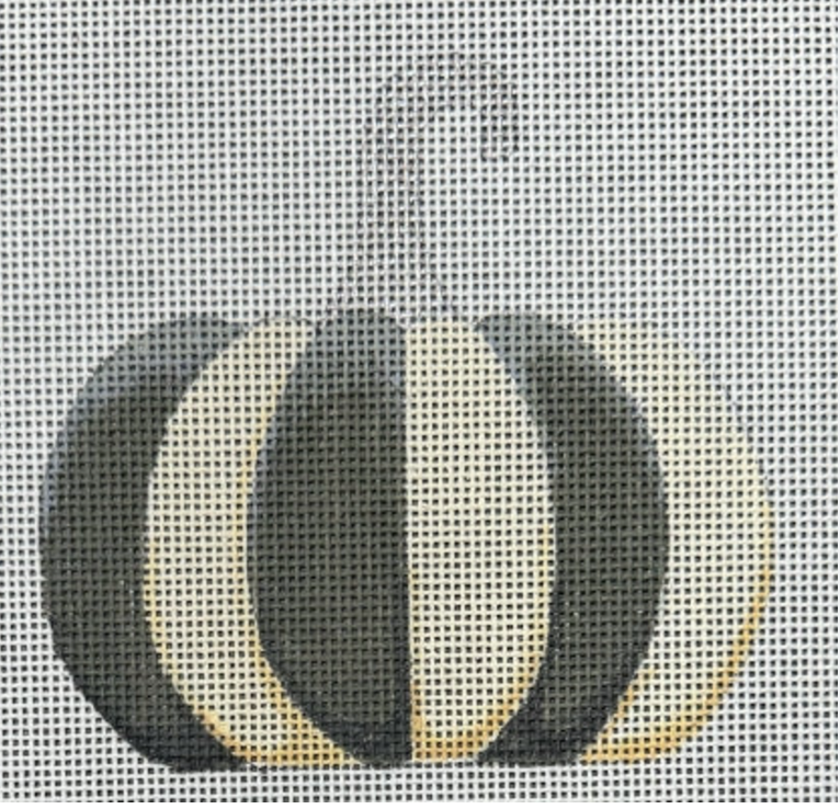 Short Grey Striped Pumpkin