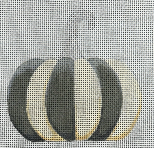 Short Grey Striped Pumpkin