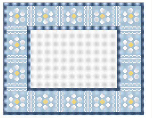 Scallop Daisy Frame Blue
