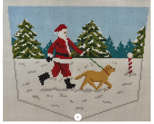 Yellow Lab Dog Walking Santa-Cuff