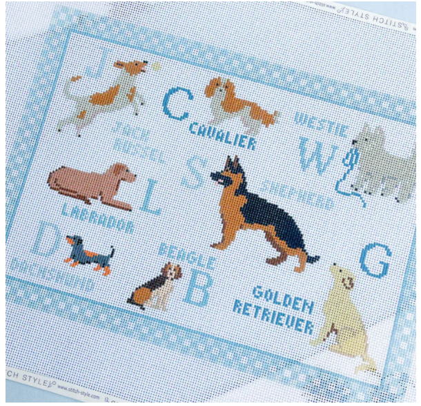 Puppy Dog ABC Needlepoint