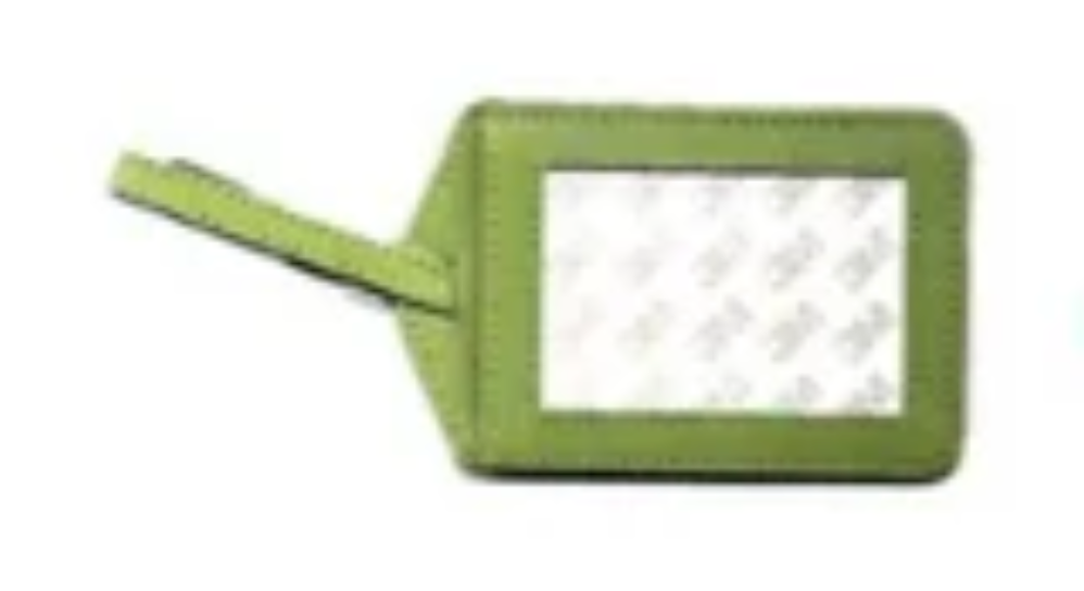 Leather Luggage Tag-Olive