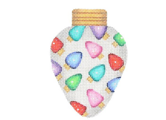 Christmas Light - Silver with Light Bulbs