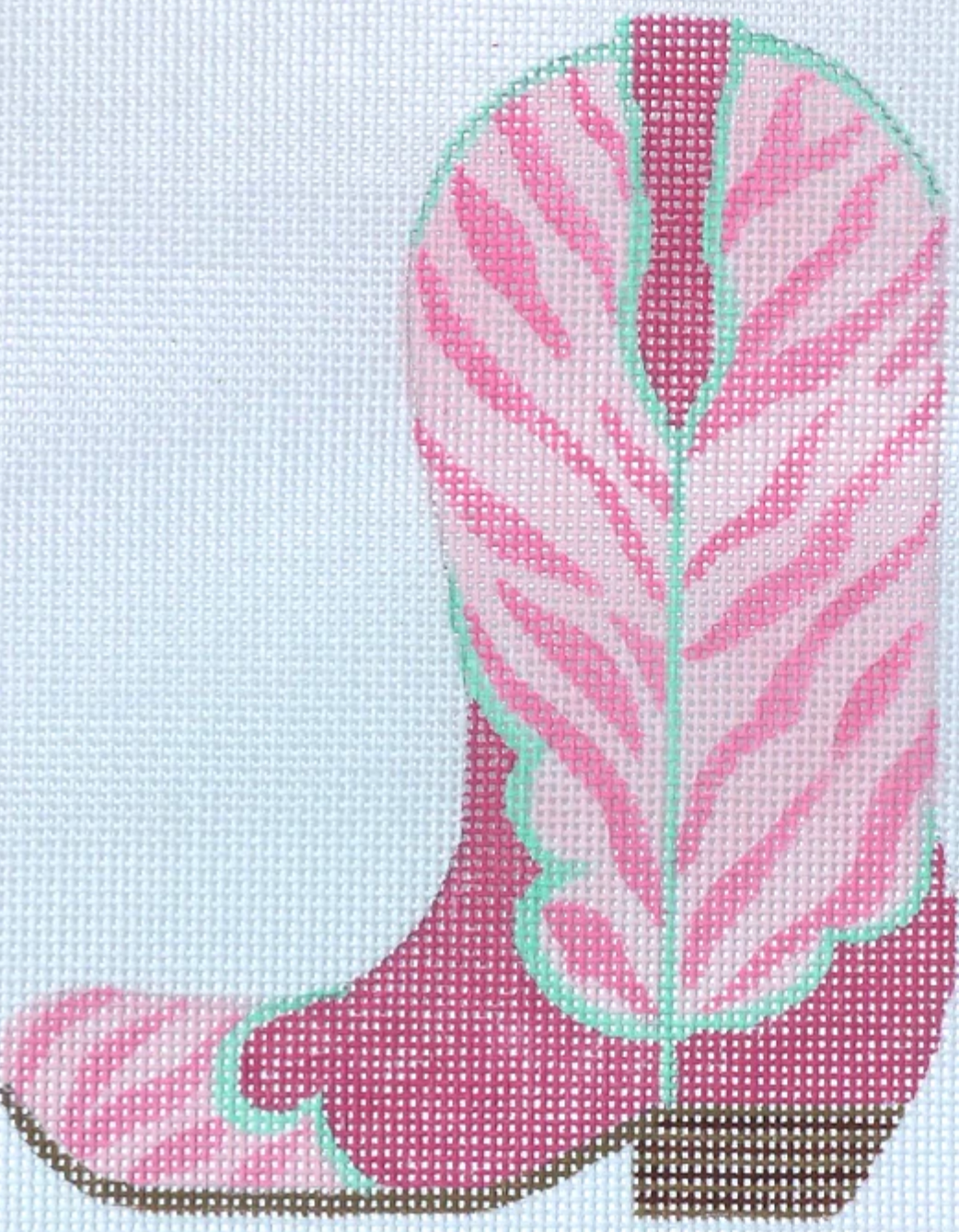 Cowgirl Boot Pink Zebra (Pointing Left)