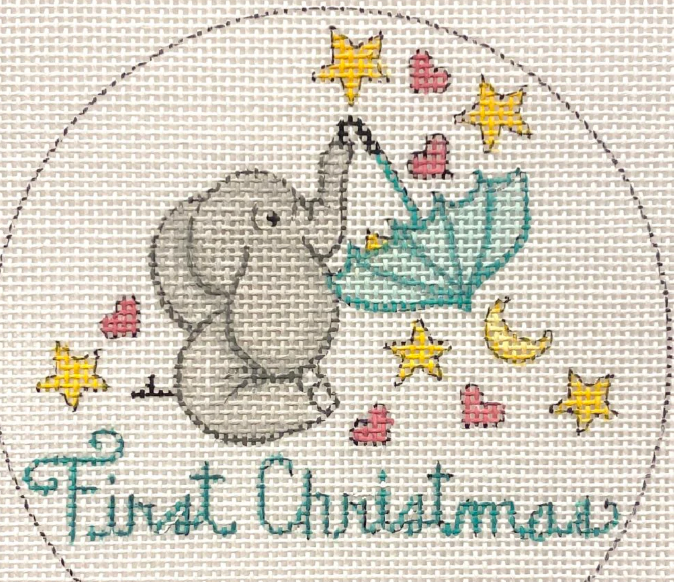 Elephants and Stars-Baby's First Christmas