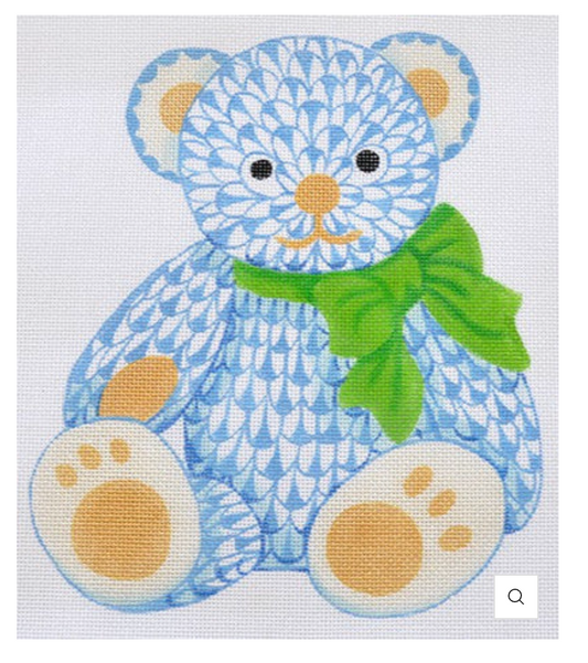 Herend Inspired Fishnet Teddy Bear