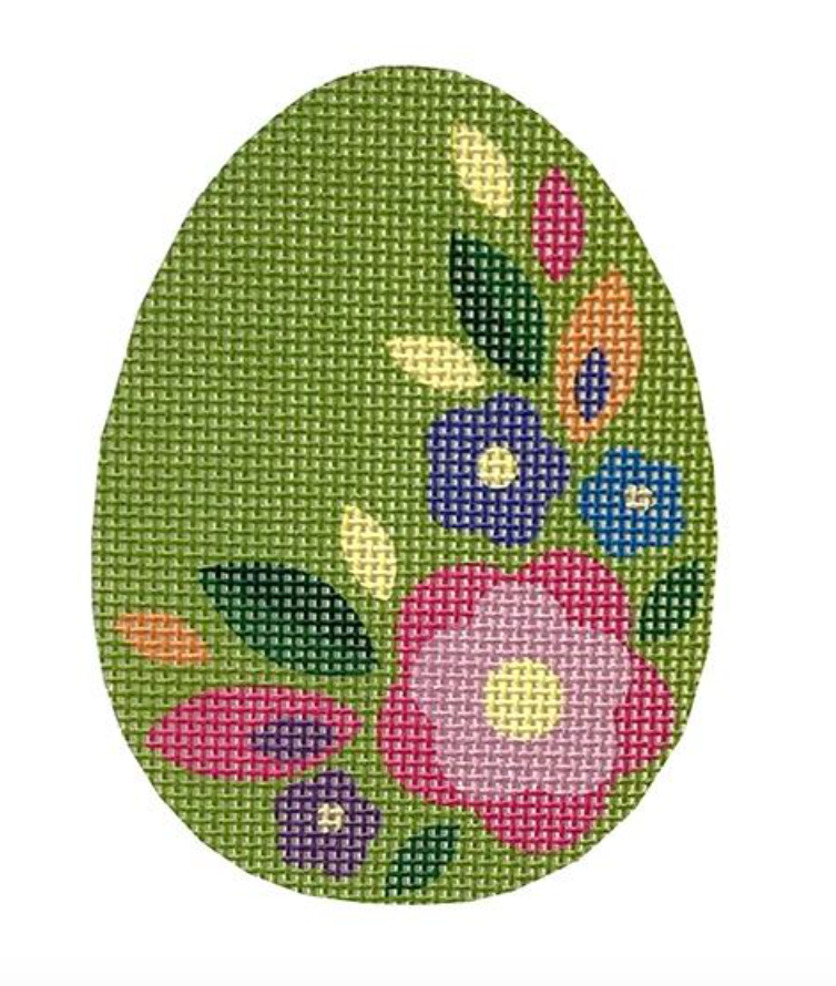 Green Floral Egg