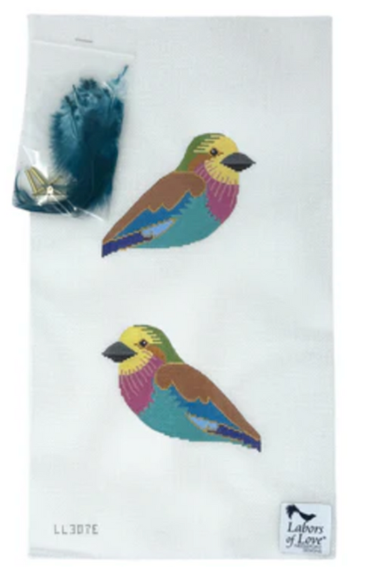 Lilac Breasted Roller Clip on-With Feathers