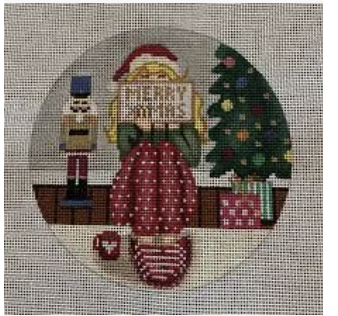 Merry Christmas Stitching Girl