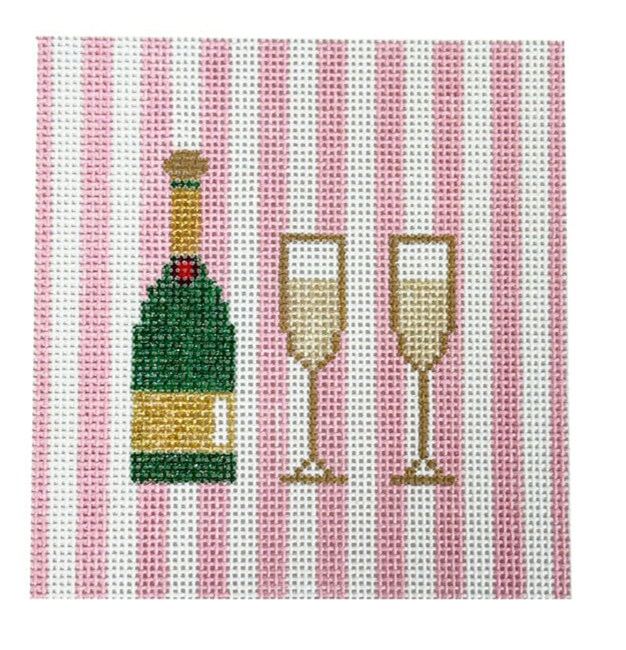 Champagne Pink Stripes Coaster