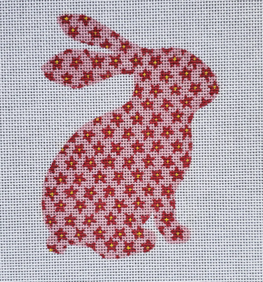 Pink Bunny with Dark Pink Flowers