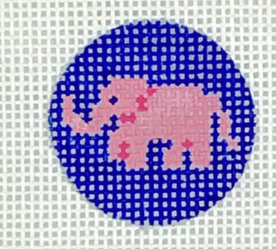 Pink Elephant on Blue