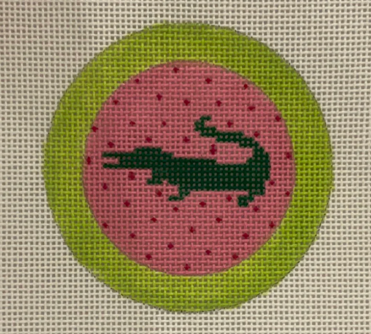 Green Gator on Hot Pink