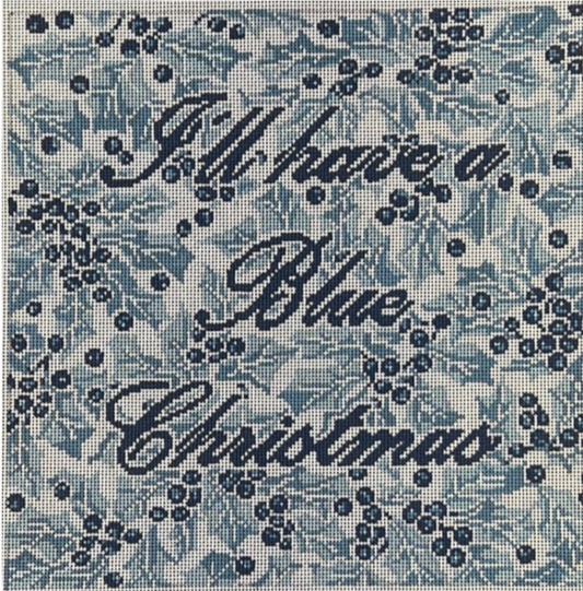 Blue Christmas Pillow