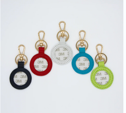 Round Leather Key Fob