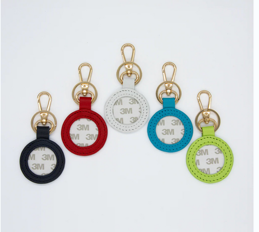 Round Leather Key Fob