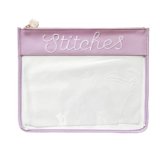 Large Stitches Clear Zip Pouch
