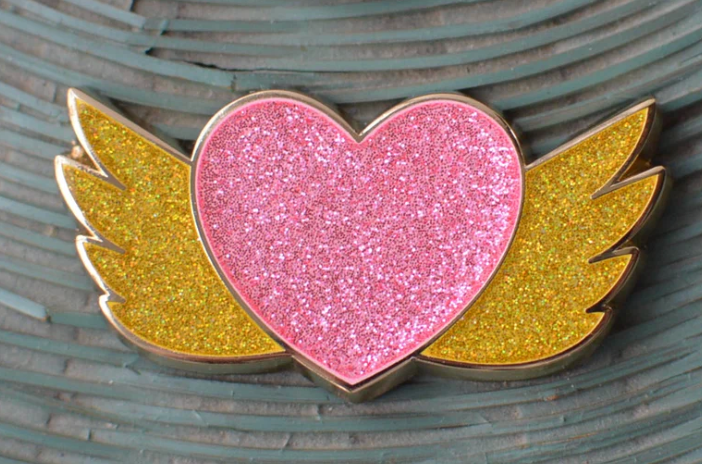 Love Wings Needle Minder (Pink & Gold Glitter)