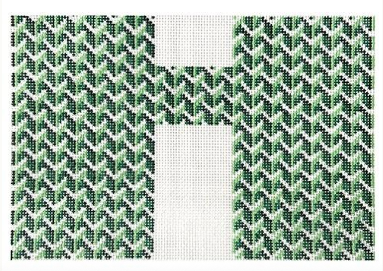 Y Pattern Clutch Green and White Front