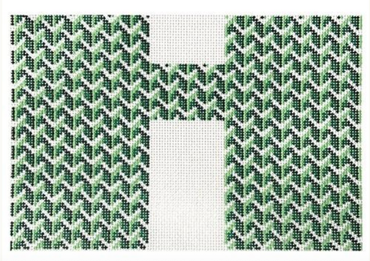 Y Pattern Clutch Green and White Front
