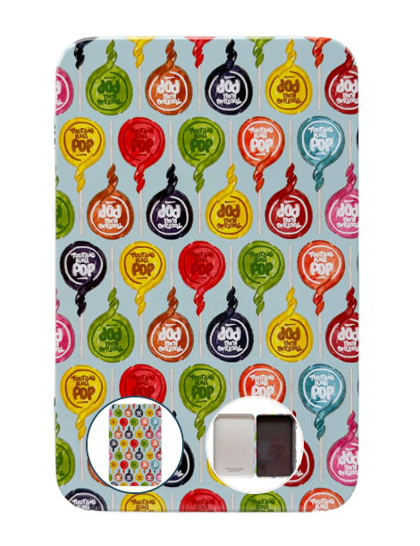 Blue Tootsie Pop Pattern Magnet Tin