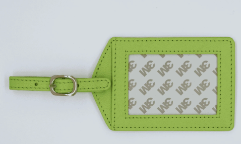 Lime Leather Luggage Tag