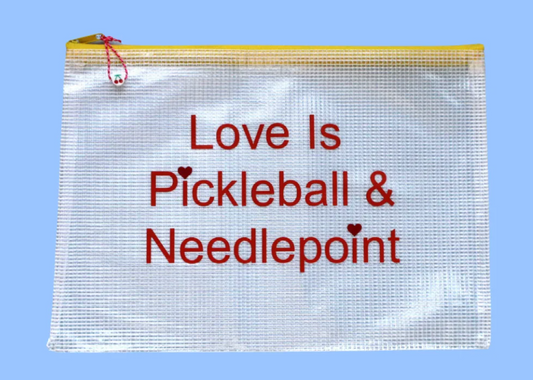 Love is Pickleball & Needlepoint Project Bag