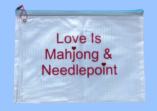 Love is Mahjong & Needlepoint Project Bag
