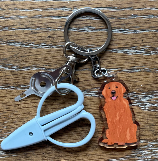 Red Golden Retriever Notion Keychain