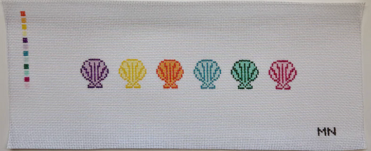 Rainbow Seashell Keychain Key Fob