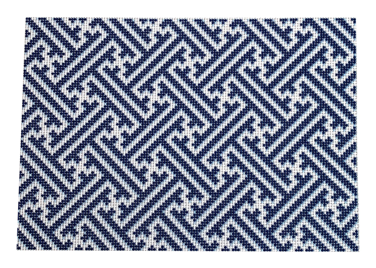 Navy Fretwork Clutch