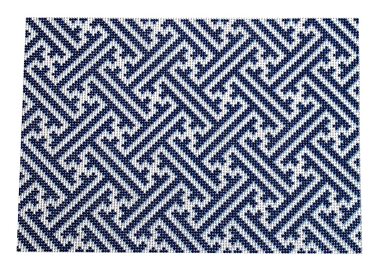 Navy Fretwork Clutch