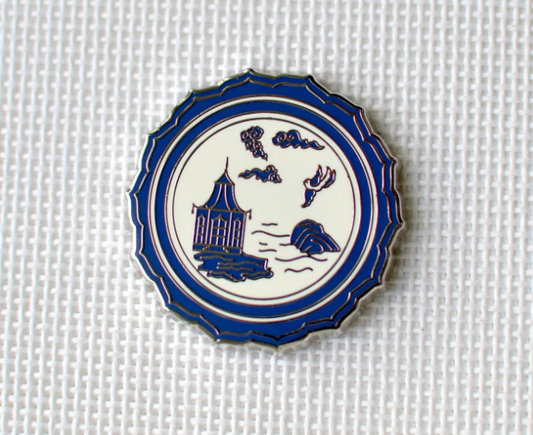 Blue Canton Plate Needle Minder