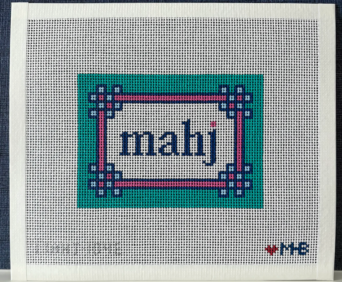 Teal Pink Floral Corner Mahjong Insert