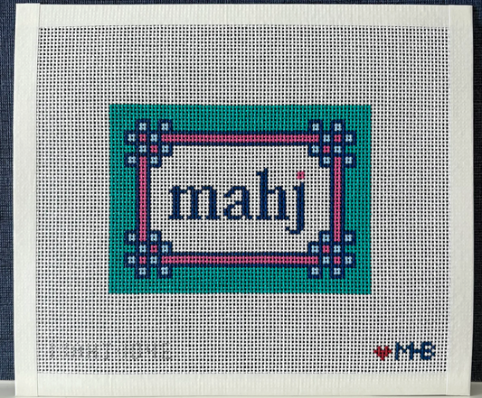 Teal Pink Floral Corner Mahjong Insert