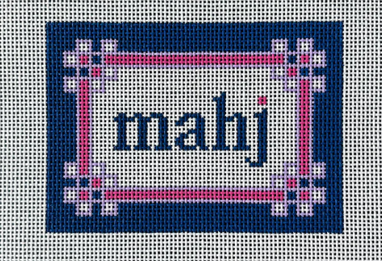 Navy Pink Lilac Floral Corner Mahjong Insert